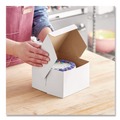 Food Trays, Containers, and Lids | SCT SCH 0909 6 in. x 6 in. x 4 in. Non-Window Paper Bakery Boxes - White (250/Bundle) image number 3