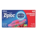 Food Service | Ziploc 351317BX 9.63 in. x 8.5 in. Quart Triple System Seal Double Zipper Storage Bags - Clear (48/Box) image number 0
