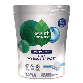 Seventh Generation 17.6 oz PowerPlus 3-in-1 Oxy Booster Packs - Fragrance-Free (6/Carton)