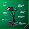  | Metabo HPT KC18DEXQBM 18V MultiVolt Lithium-Ion Brushless Cordless Drill Driver and Impact Driver Combo Kit (2 Ah) image number 4