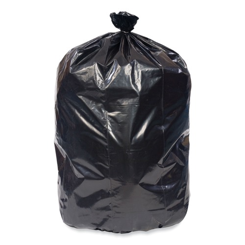 Trash Bags | Pitt Plastics PCRL3339XHK Eco Strong Plus 33 in. x 39 in. 1 mil 33 Gallon Can Liners - Black (150/Carton) image number 0