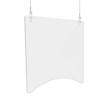 Deflecto 23.75 in. x 23.75 in. Acrylic Hanging Barrier - Clear (2/Carton)