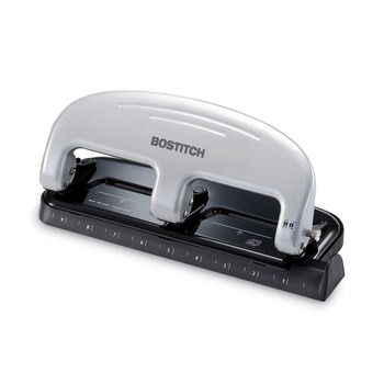 PaperPro 9/32 in. Holes 20-Sheet EZ Squeeze 3-Hole Punch - Black/Silver