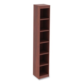 Alera ALEVA67212MC 11.81 in. x 11.81 in. x 71.73 in. Valencia Series 6 Shelf Narrow Profile Bookcase - Medium Cherry