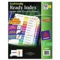 Office Jansan | Avery 11083 Ready Index 11 in. x 8.5 in. 12-Tab 1 to 12 Customizable Table of Contents Dividers with Multicolor Tabs - White (3/Pack) image number 0