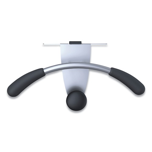 Office Jansan | Alba PMMOUSPART Metal/Foam/ABS Hanger Shaped Partition Coat Hook - Silver/Black image number 0