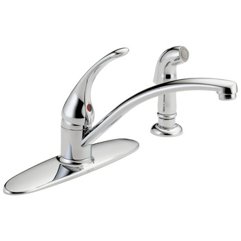 KITCHEN SINKS AND FAUCETS | Delta B4410LF Foundations Single Handle Pull-Out Kitchen Faucet with Spray - Chrome