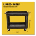 Utility Carts | Rubbermaid Commercial FG9T6700BLA 2 Shelves Plastic 500 lbs. Capacity 24 in. x 40 in. x 31.25 in. Service/Utility Carts - Black image number 5