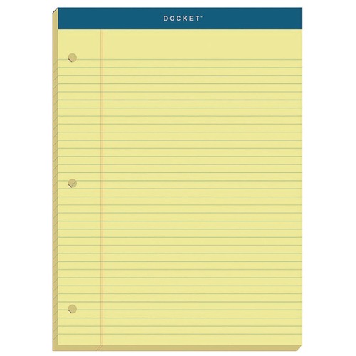 Cleaning & Janitorial Supplies | TOPS 63383 8.5 x 11.75 Double Docket Ruled Pads with Extra Sturdy Back - Canary-Yellow (100-Sheets/Pad) image number 0