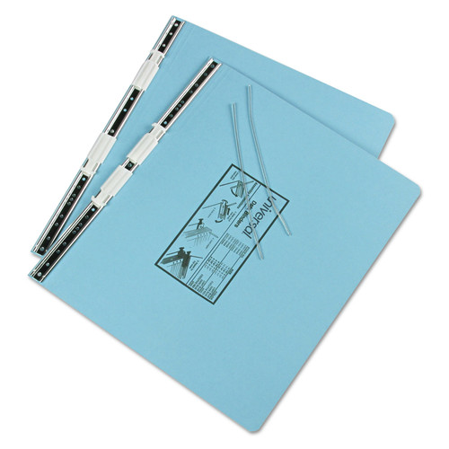 Universal A7011712A 14.88 in. x 11 in., 6 in. Capacity, 2 Posts, Pressboard Hanging Binder - Light Blue image number 0