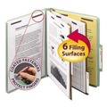 Office Jansan | Smead 14076 Pressboard Six-Section Classification Folders with 2/5-Cut Tabs- Letter, Gray/Green (10/Box) image number 2