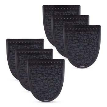 Boardwalk 17.5 in. x 20 in. 2.0 Rubber Urinal Mat - Black (6/Carton)
