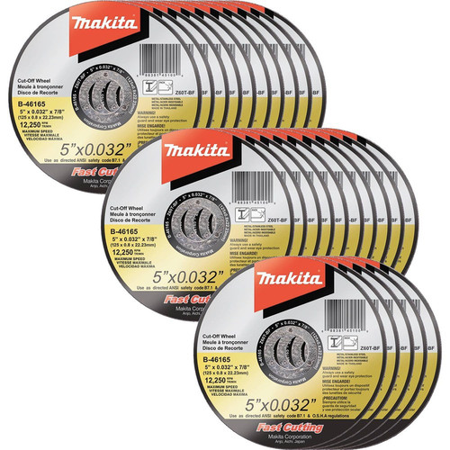  | Makita B-46165-25 5 in. x .032 in. x 7/8 in. Ultra Thin Cut-Off Grinding Wheel (25-Pack) image number 0