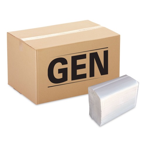 Cleaning Cloths | GEN GENTFOLDNAPK 1-Ply 7 in. x 13-1/4 in. Tall-Fold Napkins - White (10000/Carton) image number 0
