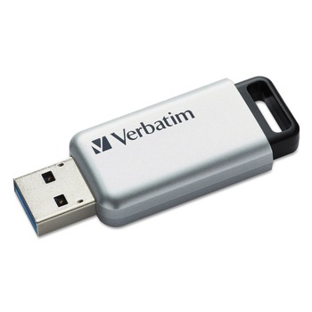 Verbatim 64 GB Store 'n' Go Secure Pro USB Flash Drive with AES 256 Encryption - Silver