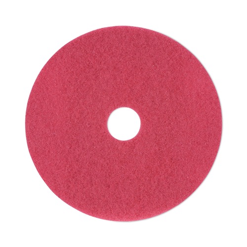 Cleaning Cloths | Boardwalk BWK4019RED 19 in. Diameter Buffing Floor Pads - Red (5/Carton) image number 0