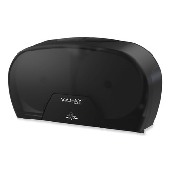 Morcon Paper Valay 5.62 in. x 11.4 in. x 21.2 in. Small Core Jumbo Bath Tissue Dispenser - Black