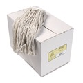 Cleaning & Janitorial Supplies | Boardwalk BWK224CCT 24 oz. Cotton Premium Cut-End Wet Mop Heads - White (12/Carton) image number 1