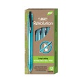 Pens | BIC BPRR11BK ReVolution Ocean Bound Medium 1 millimeter Retractable Ballpoint Pen - Black Ink/Translucent Blue Barrel (1-Dozen) image number 3