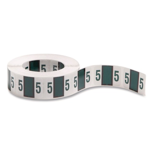 Labels | Smead 67375 1 in. x 1.25 in. 5 Numerical End Tab File Folder Labels - White (1-Roll) image number 0