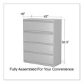  | Alera 25510 42 in. x 18.63 in. x 52.5 in. 4 Legal/Letter Size Lateral File Drawers - Light Gray image number 5