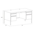 Office Desks & Workstations | Alera 25962 60 in. x 30 in. x 29.5 in. Double Pedestal Steel Desk - Mahogany/Charcoal/Charcoal Legs image number 3
