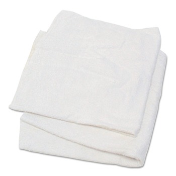HOSPECO 537-25 15 in. x 17 in. Woven Terry Rags - White (25/Carton)
