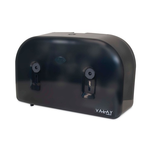  | Morcon Paper VT1003 Valay 9.75 in. x 15.87 in. x 5.25 in. Two Rolls Mini Jumbo Bath Tissue Dispenser - Black image number 0