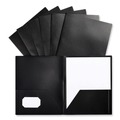  | Universal UNV20540 100-Sheet Capacity 11 in. x 8.5 in. 2-Pocket Plastic Folders - Black (10/Pack) image number 2