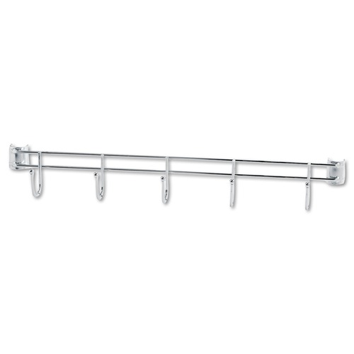  | Alera ALESW59HB424SR 24 in. Deep 5-Hook Bars for Wire Shelving - Silver (2-Piece/Pack) image number 0