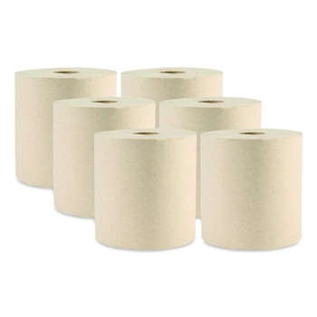 Boardwalk 1-Ply 8 in. x 800 ft. Green Xtra Roll Towels - Natural (6 Rolls/Carton)