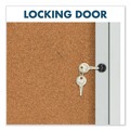  | Quartet 2366 72 in. x 36 in. Enclosed Indoor Cork Bulletin Board with 3 Hinged Doors - Tan Surface, Silver Aluminum Frame image number 4