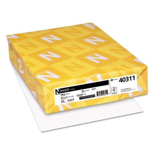 Office Jansan | Neenah Paper 40311 94 Bright 90 lbs. 8.5 in. x 11 in. Exact Index Card Stock - White (250/Pack) image number 0