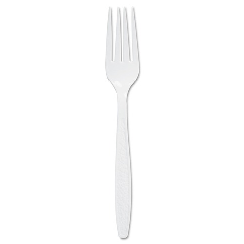 Cutlery | SOLO GBX5FW-0007 Guildware Cutlery Extra Heavyweight Plastic Forks - White (100/Box) image number 0