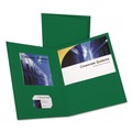 Office Jansan | Oxford 57556EE Twin-Pocket Folder Embossed Leather Grain Paper - Hunter Green (25/Box) image number 1