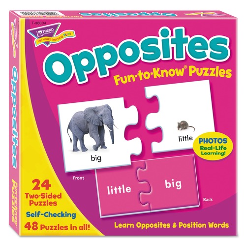 Cleaning & Janitorial Supplies | TREND T36004 Fun to Know Ages 3 and Up Opposites and Position Words Matching Game Puzzles image number 0