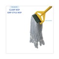Office Jansan | Boardwalk BWK552 Rayon/Polyester Wide Floor Finish Mop Head - Medium, White/Blue (12/Carton) image number 5