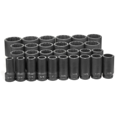Sockets | Grey Pneumatic 8129D 29-Piece 3/4 in. Drive 12-Point SAE Deep Master Impact Socket Set image number 0