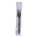 Cutlery | Boardwalk BWKFORKHWPSBIW Heavyweight Wrapped Polystyrene Fork Cutlery - Black (1000/Carton) image number 1