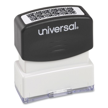 Universal UNV10136 Pre-Inked 1.69 in. x 0.56 in. Obscures Area Security Stamp - Black
