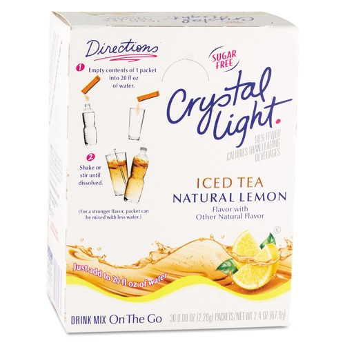 Crystal Light GEN00757 On the Go .16 oz Iced Tea Packets - Natural Lemon (30-Piece/Box) image number 0