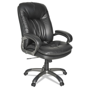 OIF Executive Swivel/Tilt Leather High-Back Chair (Fixed Arched Arms/Black)
