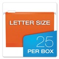 File Folders | Pendaflex 04152 1/5 ORA Colored Reinforced Hanging Folders, Letter Size, 1/5-Cut Tab, Orange, 25/box image number 4