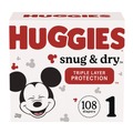 Cleaning & Janitorial Supplies | Huggies 56432 Snug and Dry 8 lbs. to 14 lbs. Diapers - Size 1 (128/Carton) image number 0