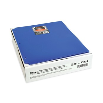 C-Line 3-Hole Punch 11 in. x 8.5 in. 2-Pocket Heavyweight Poly Portfolio Folder - Blue (25/Box)