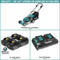 Push Mowers | Makita XML03PT1 18V X2 (36V) LXT Brushless Lithium-Ion 18 in. Cordless Lawn Mower Kit with 4 Batteries (5 Ah) image number 1