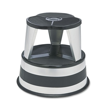 Cramer Kik-Step 16 in. Diameter x 14.25 in. Height 2-Step Stool - Silvertone