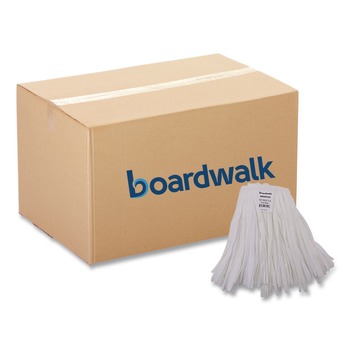 Boardwalk #20 Nonwoven Rayon/Polyester Cut End Edge Mop - White (12/Carton)