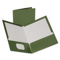 Office Jansan | Oxford 5049560 100-Sheet Capacity 8.5 in. x 11 in. Two-Pocket Laminated Folder - Metallic Green (25/Box) image number 0