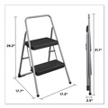  | Cosco 11135CLGG1 200 lbs. 17-3/8 in. x 18 in. x 28-1/8 in. 2-Step Folding Steel Step Stool - Cool Gray image number 3